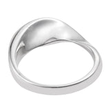 Stylish Natural White Zircon Ring Set In Rhodium - Fashion Apparel 