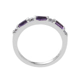 A Round White Zircon Sterling Silver Ring Polished With Rhodium. - Fashion Apparel 