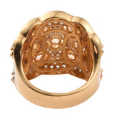 Imperial Topaz,Natural White Zircon Ring Polished With Yellow Gold Rhodium In Sterling Silver. - Fashion Apparel 