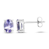1.50 Carat Genuine Tanzanite .925 Sterling Silver Earrings - Fashion Apparel 