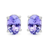 1.50 Carat Genuine Tanzanite .925 Sterling Silver Earrings - Fashion Apparel 