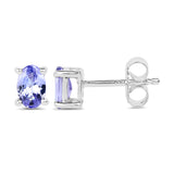 0.88 Carat Genuine Tanzanite .925 Sterling Silver Earrings - Fashion Apparel 
