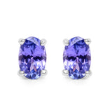 0.88 Carat Genuine Tanzanite .925 Sterling Silver Earrings - Fashion Apparel 