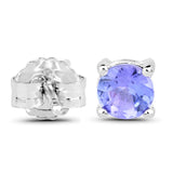 0.46 Carat Genuine Tanzanite .925 Sterling Silver Earrings - Fashion Apparel 