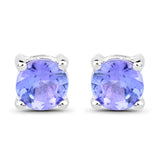 0.46 Carat Genuine Tanzanite .925 Sterling Silver Earrings - Fashion Apparel 