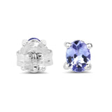 0.66 Carat Genuine Tanzanite .925 Sterling Silver Earrings - Fashion Apparel 