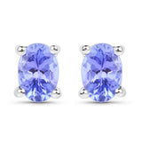 0.66 Carat Genuine Tanzanite .925 Sterling Silver Earrings - Fashion Apparel 