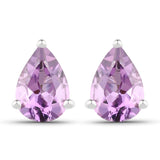 1.25 Carat Genuine Amethyst .925 Sterling Silver Earrings - Fashion Apparel 