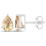 1.31 Carat Genuine Citrine .925 Sterling Silver Earrings - Fashion Apparel 