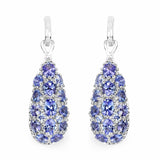 3.32 Carat Genuine Tanzanite .925 Sterling Silver Earrings - Fashion Apparel 