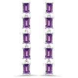 5.50 Carat Genuine Amethyst .925 Sterling Silver Earrings - Fashion Apparel 
