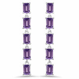 5.50 Carat Genuine Amethyst .925 Sterling Silver Earrings - Fashion Apparel 