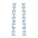 6.80 Carat Genuine Blue Topaz .925 Sterling Silver Earrings - Fashion Apparel 
