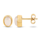 14K Yellow Gold Plated 0.96 Carat Genuine Ethiopian Opal .925 Sterling Silver Earrings - Fashion Apparel 