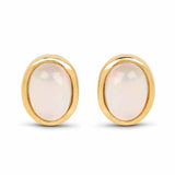 14K Yellow Gold Plated 0.96 Carat Genuine Ethiopian Opal .925 Sterling Silver Earrings - Fashion Apparel 