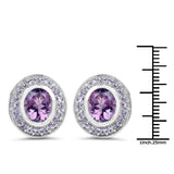 5.50 Carat Genuine Amethyst and Tanzanite .925 Sterling Silver Earrings - Fashion Apparel 