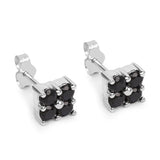 1.04 Carat Genuine Black Sapphire .925 Sterling Silver Earrings - Fashion Apparel 
