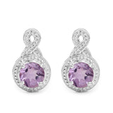 1.46 Carat Genuine Amethyst .925 Sterling Silver Earrings - Fashion Apparel 