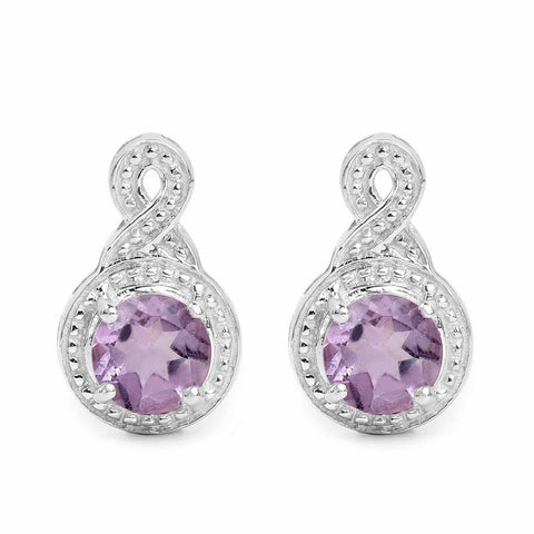 1.46 Carat Genuine Amethyst .925 Sterling Silver Earrings - Fashion Apparel 