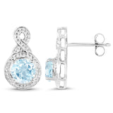 1.90 Carat Genuine Blue Topaz .925 Sterling Silver Earrings - Fashion Apparel 