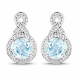 1.90 Carat Genuine Blue Topaz .925 Sterling Silver Earrings - Fashion Apparel 