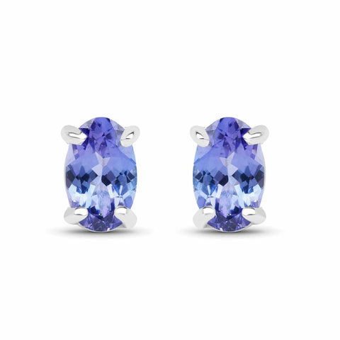 0.50 Carat Genuine Tanzanite .925 Sterling Silver Earrings - Fashion Apparel 