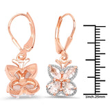 18K Rose Gold Plated 1.88 Carat Genuine Morganite .925 Sterling Silver Earrings - Fashion Apparel 