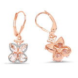 18K Rose Gold Plated 1.88 Carat Genuine Morganite .925 Sterling Silver Earrings - Fashion Apparel 