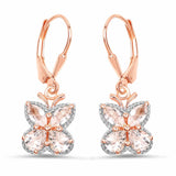 18K Rose Gold Plated 1.88 Carat Genuine Morganite .925 Sterling Silver Earrings - Fashion Apparel 