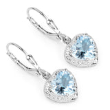 4.00 Carat Genuine Blue Topaz .925 Sterling Silver Earrings - Fashion Apparel 