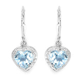 4.00 Carat Genuine Blue Topaz .925 Sterling Silver Earrings - Fashion Apparel 