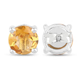 1.51 Carat Genuine Citrine .925 Sterling Silver Earrings - Fashion Apparel 