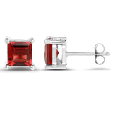 2.64 Carat Genuine Garnet .925 Sterling Silver Earrings - Fashion Apparel 