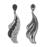 3.28 Carat Genuine White Topaz and Black Spinel .925 Sterling Silver Earrings - Fashion Apparel 