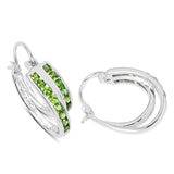 1.68 Carat Genuine Chrome Diopside .925 Sterling Silver Earrings - Fashion Apparel 