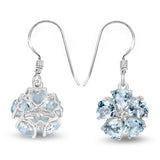 5.08 Carat Genuine Blue Topaz and White Topaz .925 Sterling Silver Earrings - Fashion Apparel 