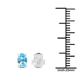 1.30 Carat Genuine Swiss Blue Topaz .925 Sterling Silver Earrings - Fashion Apparel 
