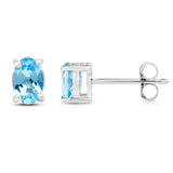 1.30 Carat Genuine Swiss Blue Topaz .925 Sterling Silver Earrings - Fashion Apparel 