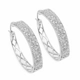 0.31 Carat Genuine White Diamond .925 Sterling Silver Earrings - Fashion Apparel 