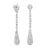 0.97 Carat Genuine White Diamond .925 Sterling Silver Earrings - Fashion Apparel 