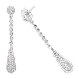 0.97 Carat Genuine White Diamond .925 Sterling Silver Earrings - Fashion Apparel 