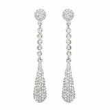 0.97 Carat Genuine White Diamond .925 Sterling Silver Earrings - Fashion Apparel 