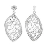 0.73 Carat Genuine White Diamond .925 Sterling Silver Earrings - Fashion Apparel 