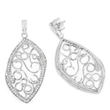 0.73 Carat Genuine White Diamond .925 Sterling Silver Earrings - Fashion Apparel 