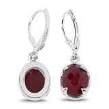 6.90 Carat Dyed Ruby .925 Sterling Silver Earrings - Fashion Apparel 