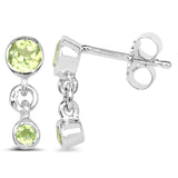 0.62 Carat Genuine Peridot .925 Sterling Silver Earrings - Fashion Apparel 