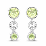 0.62 Carat Genuine Peridot .925 Sterling Silver Earrings - Fashion Apparel 