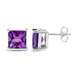 5.00 Carat Genuine Amethyst .925 Sterling Silver Earrings - Fashion Apparel 