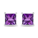 5.00 Carat Genuine Amethyst .925 Sterling Silver Earrings - Fashion Apparel 