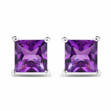 5.00 Carat Genuine Amethyst .925 Sterling Silver Earrings - Fashion Apparel 